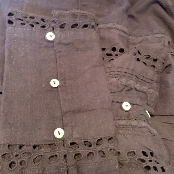 🆕Free People 100% Cotton Eyelet Cropped Blouse with Details - Picture 10 of 10